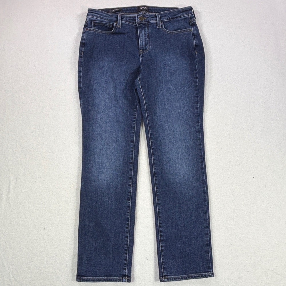NYDJ Sheri Slim Jeans Women 8P Dark Wash Blue Lift Tuck Technology Slim Leg 8 P
